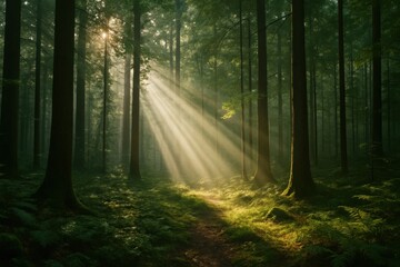 Obraz premium Latvia, Kandava, 2025-08-23, Latvijas kauss A Serene Forest Awakens