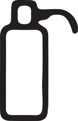 A silver metal faucet with a handle is next to a blank film roll, a white plastic bottle, and a hammer tool isolated on white