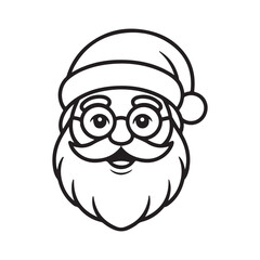 Joyful santa claus face with glasses and merry beard perfect for holiday season isolated on white background