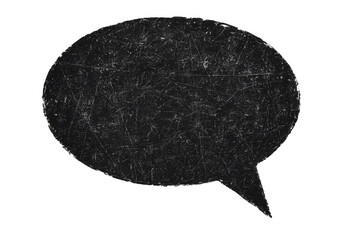Grunge black speech bubble for communication concept, chat, text, message, copy space, thinking, conversation, dialogue