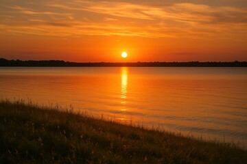 Latvia, Kandava, 2025-08-23, Latvijas kauss A Sunset Over a Serene Lake