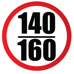 140 160 Speed Limit Road Sign – Red Circular Border Traffic Regulation Symbol, High-Speed Vehicle Restriction and Highway Safety Warning Vector on White Background