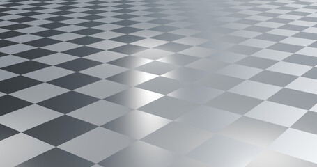 Black and white check or chess pattern with white and grey metallic pattern