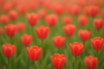 Obraz premium Latvia, Kandava, 2025-08-23, Latvijas kauss Tulips in full bloom against a soft green backdrop