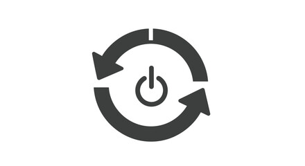 Restart Icon with Circular Arrows and Power Button Symbol.