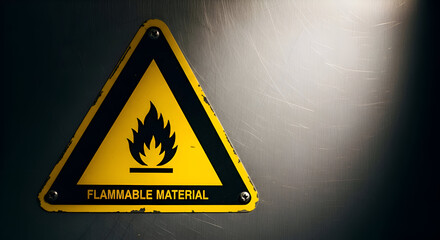 An Alerting Sign Detailing the Presence of Flammable Materials For Safety Regulations