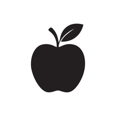 Black silhouette apple illustration