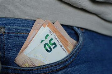 Easy Access to Wealth: Euro Currency in Jeans