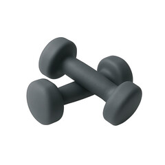Lightweight Gray Dumbbell Isolated on a Transparent Background for Fitness and Exercise