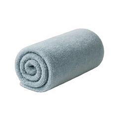 Rolled Soft Blue Towel on a Transparent Background for Bath or Spa Use