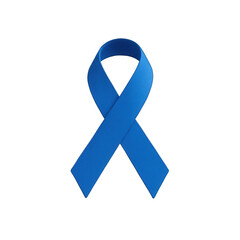 Vibrant Blue Ribbon Symbolizing Awareness and Support on Transparent Background