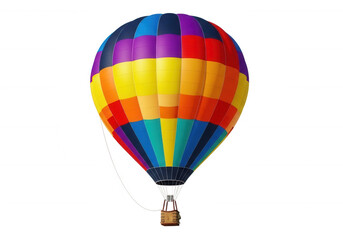 Fototapeta premium Colorful hot air balloon ascending isolated on a transparent background