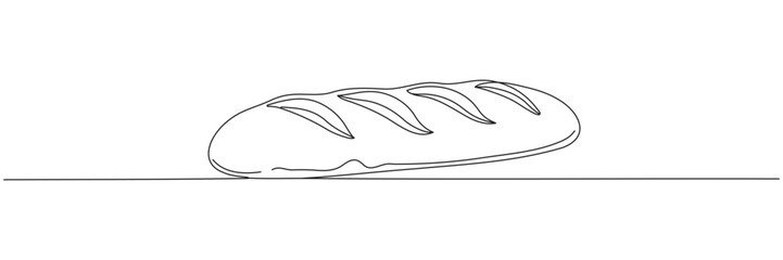 Fototapeta premium Bread. Continuous single line drawing. Vector illustration. Editable line.