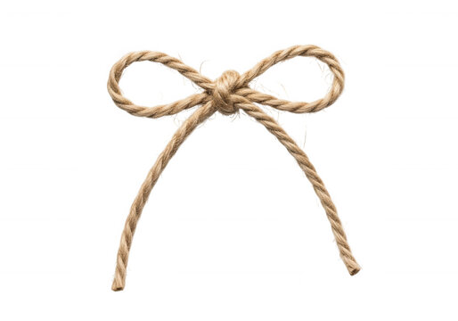 Twine Bow Knot isolated on a transparent background