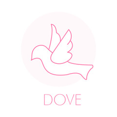 Wedding Dove Icon - Peace Symbol - Love Bird - Freedom Spirit - Anniversary Flight