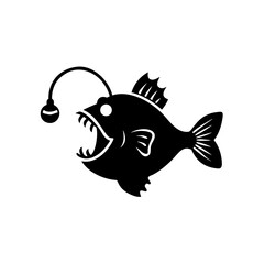 Scary Anglerfish Monster - Underwater Predator Vector