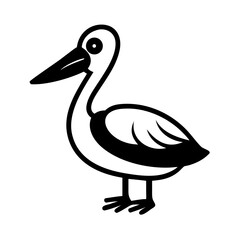 Stylized Pelican Seabird Logo - Aquatic Bird Symbol