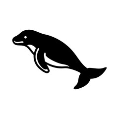 Fototapeta premium Leaping Dolphin Icon - Marine Mammal Vector