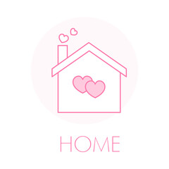 Wedding Home Icon - House Love - Family Building - Couple Residence - Anniversary Comfort
