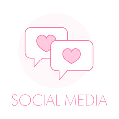 Wedding Social Media Icon - Chat Bubble - Love Communication - Online Sharing - Couple Connection