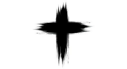 Fototapeta premium Abstract Grunge Black Cross Symbol Texture Design