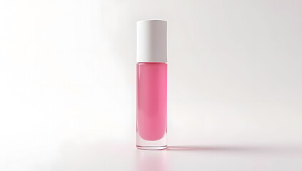 Minimalist Pink Perfume Bottle with White Background