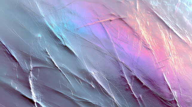 Soft pastel holographic light with dynamic texture and scratch marks, glowing with a shimmering effect.