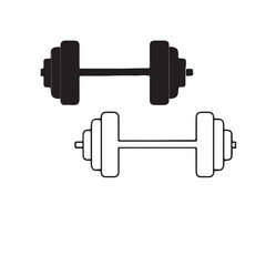 Dumbbell Icons - Silhouette and Line Art for Fitness & Workout Design