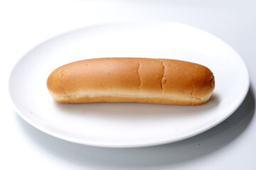 Hot dog bun isolated on white background
