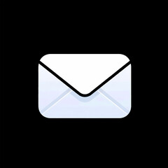 mail icon on black background