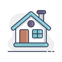 Detailed winter house vector icon. Winter sign