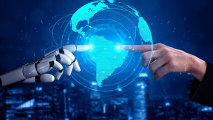 AI supports global data exchange with intelligent infrastructure, virtual assistant visualizations, and artificial intelligence tools for network connectivity analysis. Thunk