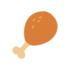 Roasted Chicken Thigh Line Art Icon