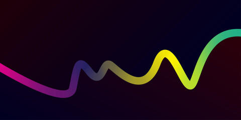 Abstract colorful wave background with neon light lines for business and finance diagram illustration
