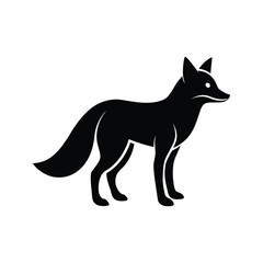 Fox Silhouette Animal Icon On White Background