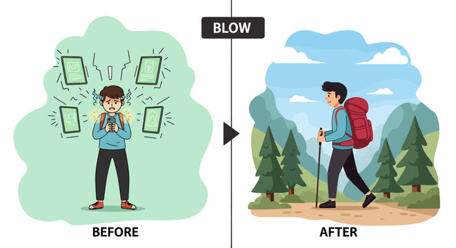 Digital Detox From Phone Addiction to Nature Escape - Powered by Adobe