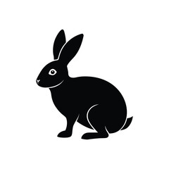 Rabbit Silhouette Animal Icon On White Background