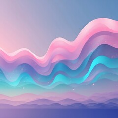 Obraz premium Abstract flowing shapes in pink blue and purple create a dreamy background.