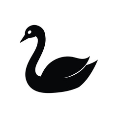 Swan Silhouette Bird Icon On White Background
