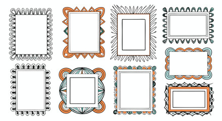 Decorative frames with various abstract designs perfect for invitations, cards, and announcements

