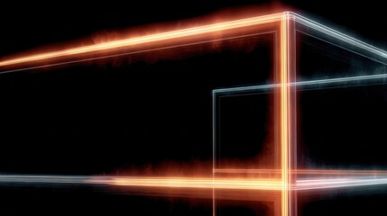 abstract glowing geometric light trails