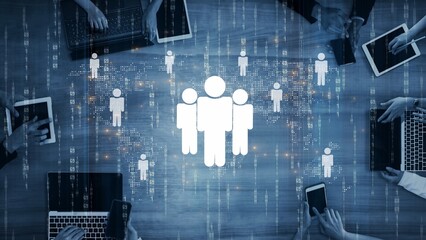 Global human network and workforce distribution highlight human, network, and global presence through digital connection and team coordination Marrow