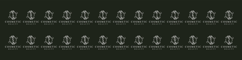 collection of Initial letter a to z cosmetics, beauty fashion, wedding, jewelry, boutique, floral and botanical logo design graphics concept