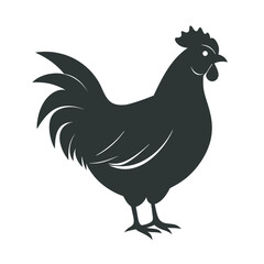 Rooster illustration isolated on white background with farm and bird elements