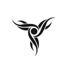 Ornamental Floral Design A classic black and white floral design element featuring elegant, curved leaves and intricate detailing. Perfect for use in decorative borders, logos