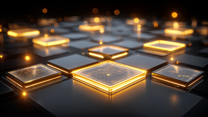 A grid of modular computing nodes connected in harmony, expressing the concept of distributed architecture for scalability resilience and orchestrated workloads.
