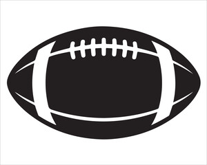 Black American football vector icon isolated on white background
