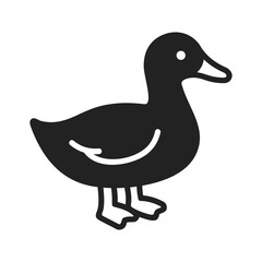 Whole Duck Bird Glyph Vector Icon