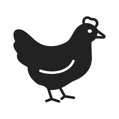 Whole Chicken Hen Glyph Vector Icon