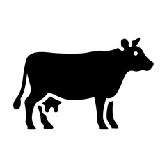 Dairy Cow Standing Black Glyph Icon